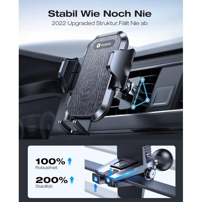 Найкращий військовий автомобільний тримач мобільного телефону 20 кг міцна присоска та металевий вентиляційний затискач з подвійним