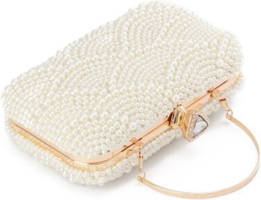 Жіноче перлове клатч-схвачення, елегантні весільні сумочки, вечірня сумочка, сумочка для нареченої, сумка на ланцюжку для вечірки та випускного, біла