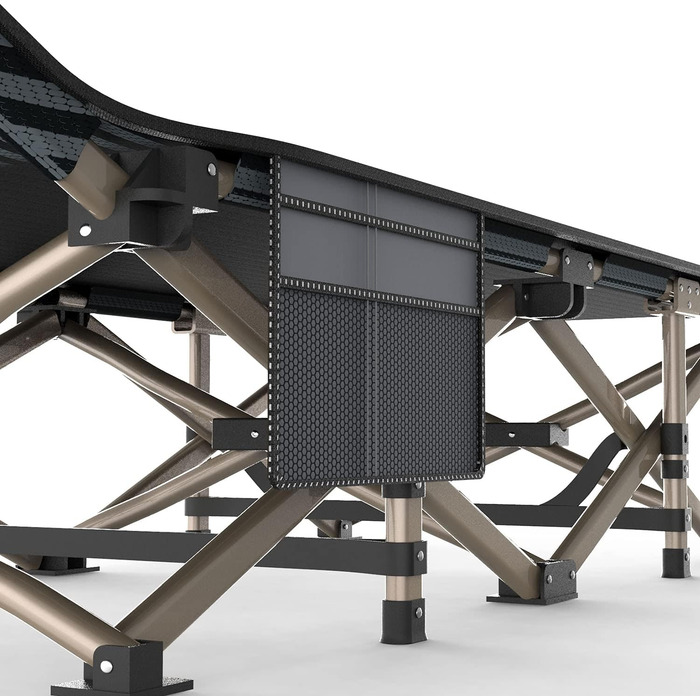 Розкладне ліжко для кемпінгу, розкладне гостьове ліжко до 200 кг, надзвичайно широке розкладне ліжко для використання на свіжому повітрі, в саду та в приміщенні