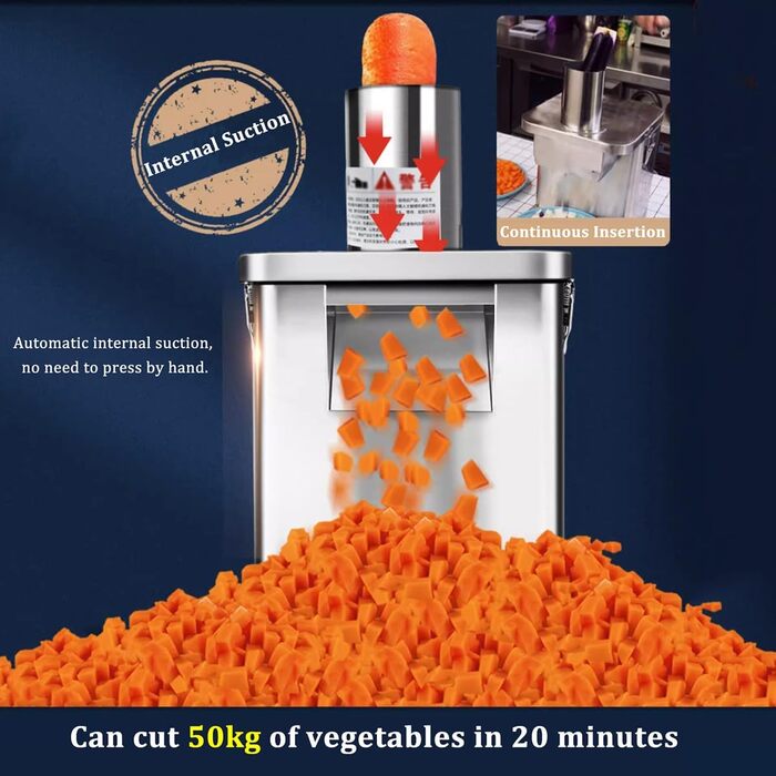 Електричний овочевий подрібнювач Quixnova, 250 Вт, автоматична картоплерізка для цибулі, комерційний автоматичний подрібнювач овочів - регульований