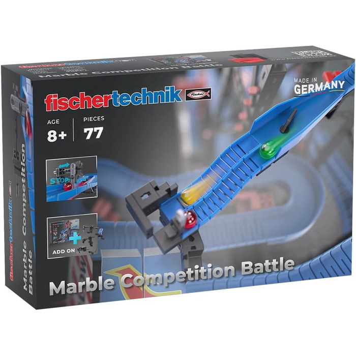 Повний набір fischertechnik Marble Competition 575218 Траса для кульок з 3 цікавими розширеннями, від 8 років, синій