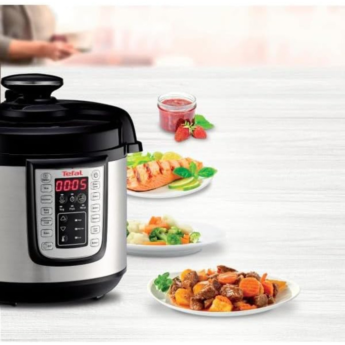 Мультиварка Tefal CY505E Fast & Delicious електрична скороварка об'єм 6 л 25 автоматичних програм до 80 швидше готування енергозбе