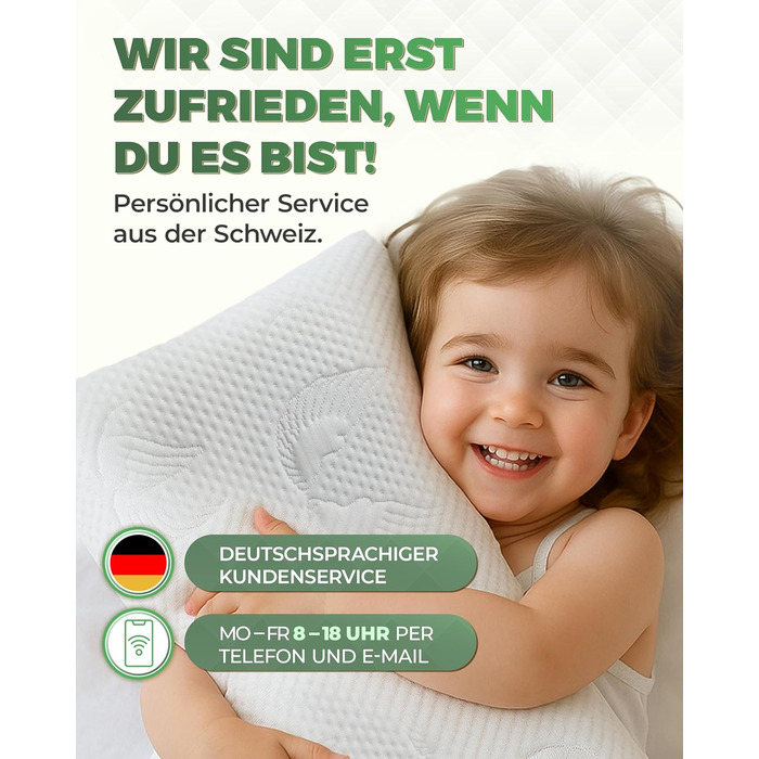 Дитяча подушка Welldora з піни з ефектом пам&39яті 30x50 см ергономічна подушка для дітей (28 років), росте разом з дитиною, дихаючий чохол 3D Tencel, сертифікований Oeko-TEX, безпечний, можна прати та приємно м&39який. Дитяча подушка білого кольору з пін