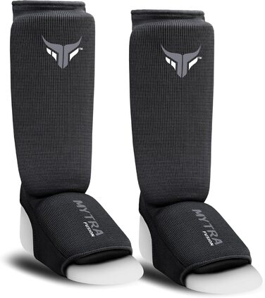 Дитячі щитки для гомілок для кікбоксингу, легкі щитки для гомілок, розтяжні м&39які тренувальні щитки для муай-тай та ММА, дитячі розмір XXS, чорні