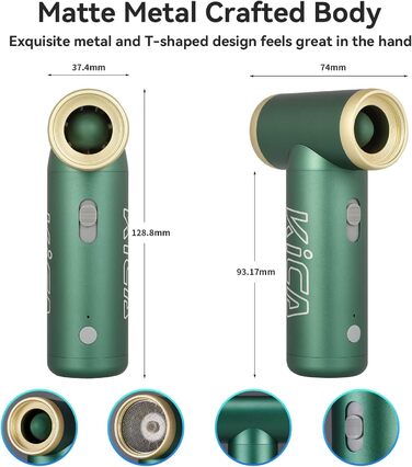Електричний повітродув Kica JetFan 2 - заміна розпилювача стисненого повітря, що перезаряджається, ручний повітродув, міні-повітродув для ноутбука, клавіатури, автомобіля, дивана, офісного обладнання, 22500-101000 обертів за хвилину - чорний