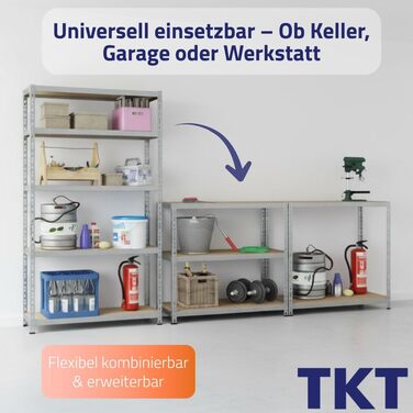 Стелаж робочої системи з дерев&39яними полицями 180x120x40 см - Оцинкований стелаж з вантажопідйомністю 150 кг на полицю. Міцний стелаж з 5 полицями для майстерень, житлових приміщень та підвалів.