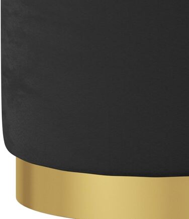 Круглий пуф для зберігання, м&39який пуф, пуф для ніг, круглий табурет, пуф, табурет з місцем для зберігання, вітальня, чорний оксамит, 31 x 37 см