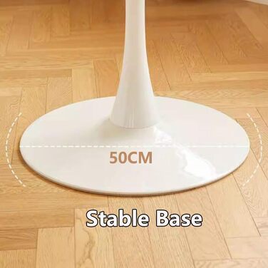 Сучасний круглий білий стіл, простий обідній стіл для відпочинку, скандинавський журнальний столик, столик для молочного чаю, стіл для переговорів, стиль тюльпан, балконний столик, невеликий круглий столик та стільці (розмір 70 см, колір білий)