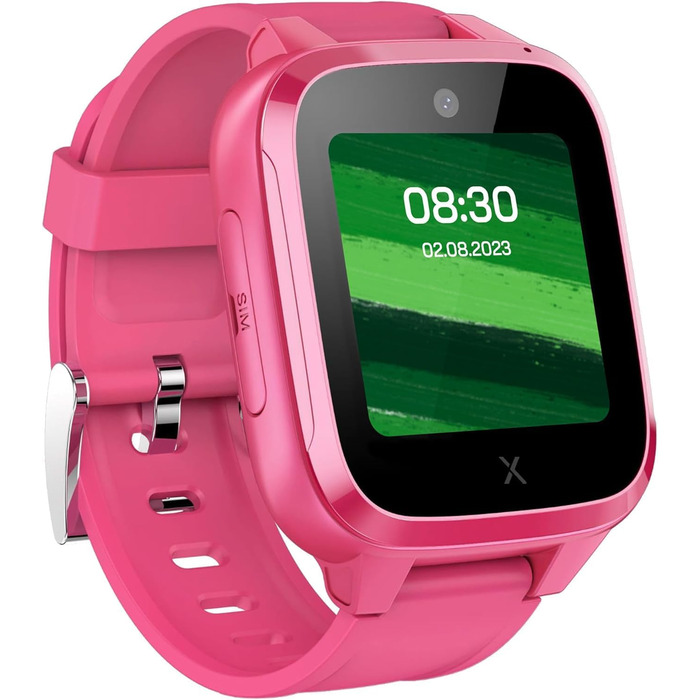 Дитячий телефон-годинник (із SIM-карткою) 4G, дзвінки, повідомлення, шкільний режим, функція SOS, GPS, камера, крокомір - вкл. безкоштовний 3-місячний контракт (РОЖЕВИЙ)