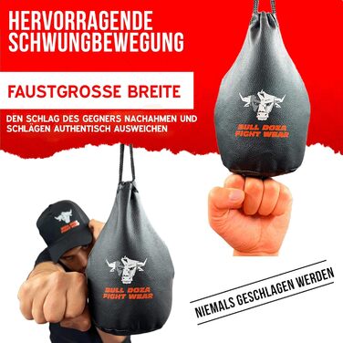 Реакційний мішок для ухилення - Ширина кулака - 1 кг у наповненому стані - 2-метрова мотузка для підвішування в комплекті - Боксер