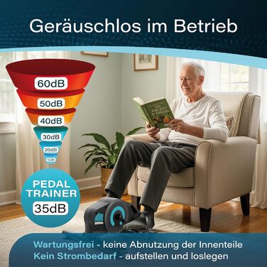 Велоергометр-набір з педальними гальмами магнітне гальмо та 16 рівнів опору Тренажер для ніг та рук з монітором тренувань Домашній велотренажер для фітнесу Тренажер для людей похилого віку - AMBIFIT