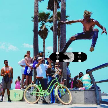 Скейтборд Alihoc 31" Standard Skateboard – Night Wolf Head для дітей, підлітків, дорослих, початківців та професіоналів, з максимальним навантаженням 150 кг. Голова Нічного Вовка