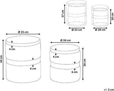 Пуф Beliani з місцем для зберігання, круглий, оксамитовий, синій, металевий, комплект з 2 шт., гламурний вигляд, табурети Doris