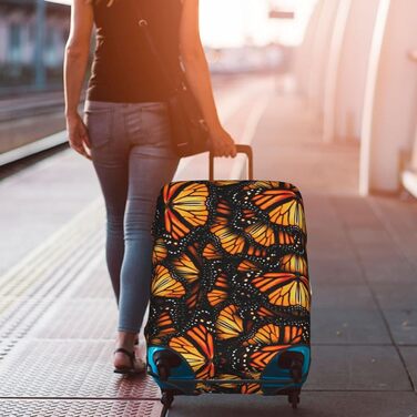 Чохол на валізу Метелики Монарх - еластичний, захисний, миється, антиподряпний, для дітей та дорослих (45.7-53.3 см)