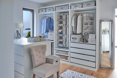 Коробка для зберігання Zeller з кришкою, дизайн у смужку, неткане полотно, бежевий, приблизно 30 x 39,5 x 25 см