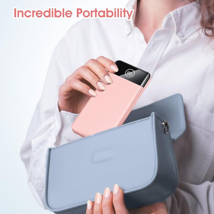 Портативний зарядний пристрій, 33800mAh Power Bank, 22.5W акумуляторна батарея швидкої зарядки з виходом USB C/USB A, цифровим дис