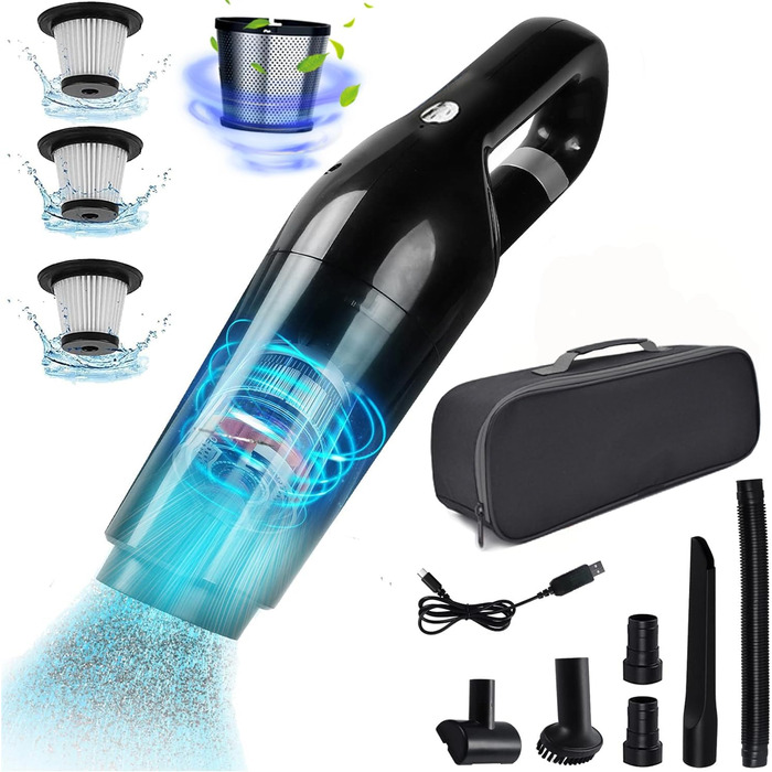 Ручний пилосос, 2-ступінчасте всмоктування 18000/15000Па ручний пилосос акумуляторний безмішковий пилосос Переможець тесту мокрого