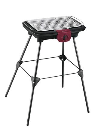 Електричний гриль Tefal Easygrill Adjust BG90F5 з підставкою для вулиці та можливістю використання як настільний, 2300 Вт, площа гриля 870 см, легке очищення, чорний/бордовий