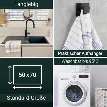 Набір ZOLLNER з 10 бавовняних чайних рушників розміром 50x70 см - суперпоглинаючі та міцні кухонні рушники - можна прати до 95C -