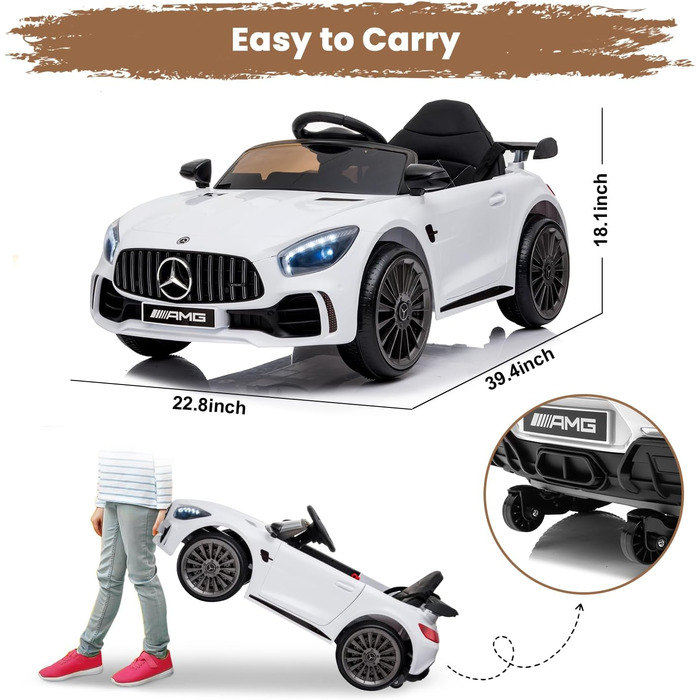 Дитячий електромобіль Mercedes Benz AMG 12V, електричний дитячий транспортний засіб, електромобіль 2-дверний з пультом дистанційно