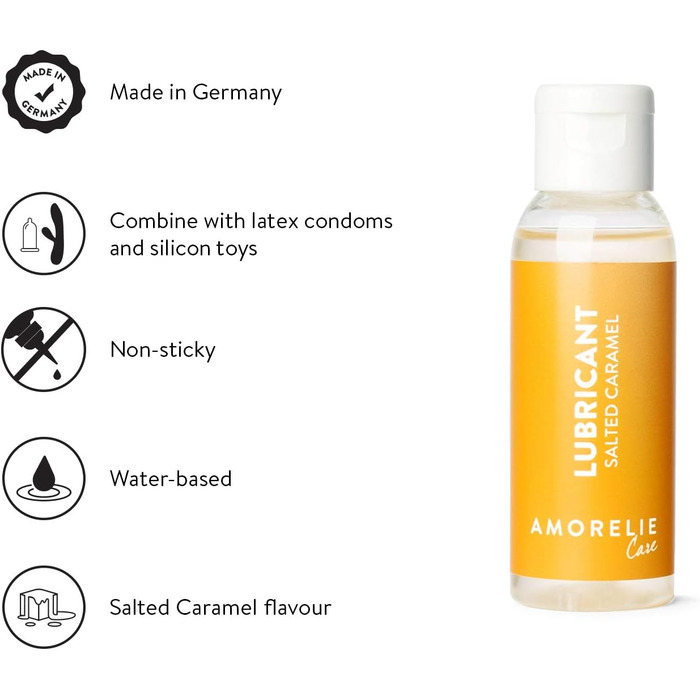 Лубрикант на водній основі AMORELIE Care Salted Caramel, їстівний, 50 мл