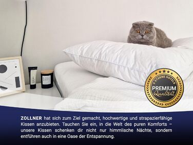 Подушка ZOLLNER зі 100 пір&39я - Зроблено в Німеччині - підходить для алергіків - чохол з високоякісної бавовни - можна прати при температурі до 60C - 70x90 см - готельна якість 70 x 90 см