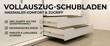 Шафа, 4-дверна з 3 шухлядами 200 x 215 см Шафа з відкидними дверима, рейкою для одягу та полицями, колір K. білий/T. sonoma/S. sonoma