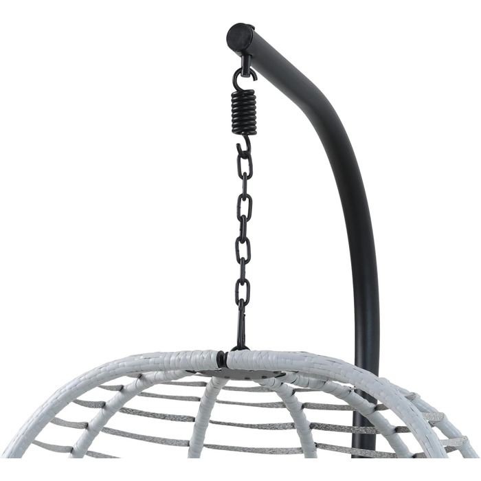 Підвісне крісло SVITA Belly з каркасом, складне, підвісне сидіння, підвісний кошик, сірий