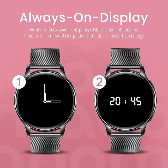 Розумний годинник maoo Ventura для жінок із функцією дзвінків, 1,32-дюймовий AMOLED-дисплей, монітор серцевого ритму, SpO, монітор артеріального тиску, понад 100 спортивних режимів, водонепроникність IP67, 5 браслетів у комплекті (чорний)