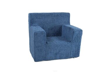 Дитяче крісло-реклайнер (квадратне) - Виготовлене з тканини Тедді - 547x34 см - З функцією сну - М&39яке та безпечне - Oeko-Tex, Синій