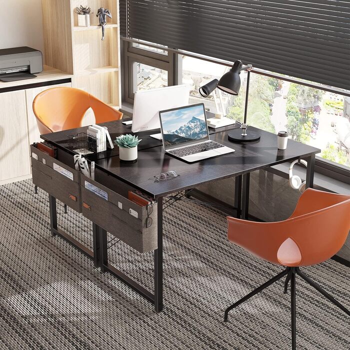 Комп'ютерний стіл офісний стіл з тримачем для навушників і сумкою для зберігання, невеликий стіл для навчання дерев'яний стіл для