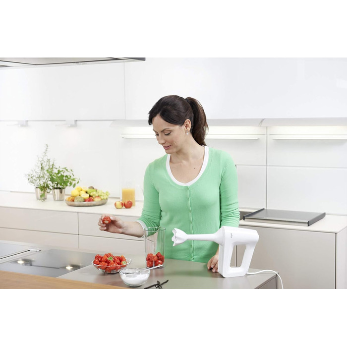 Ручний міксер Braun MultiMix 3 HM 3105 - ручний міксер з 5 швидкостями та функцією турбо, вкл. віночок, гак для тіста, ручний блен