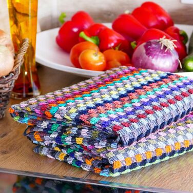 Набір з 5 чайних рушників, універсальні рушники, 45x90 см, бавовна, кольорові 45 x 90 см Кольорові