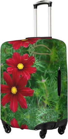 Чохол для багажу Червона троянда з принтом, еластичний захист від подряпин та пилу для валіз, чорний, розмір 80