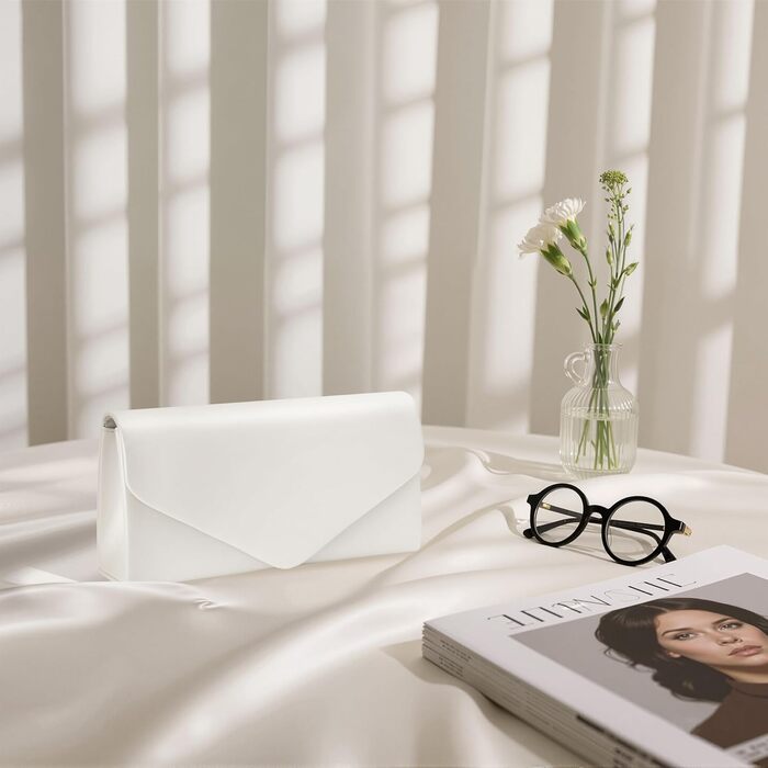 Клатч Larcenciel, елегантна шкіряна сумочка зі знімним ланцюжком, маленька вечірня сумочка-конверт для весілля, вечірки, банкету, біла