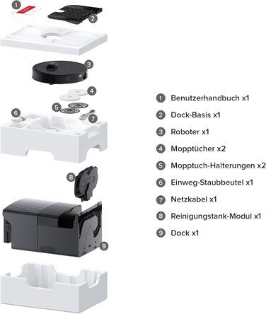 Робот-пилосос roborock Qrevo Master з функцією протирання та шваброю, що піднімається, FlexiArm Design, потужність всмоктування HyperForce 10 000 Па, додаткові 2 швабри, набір робота-пилососа (чорний)