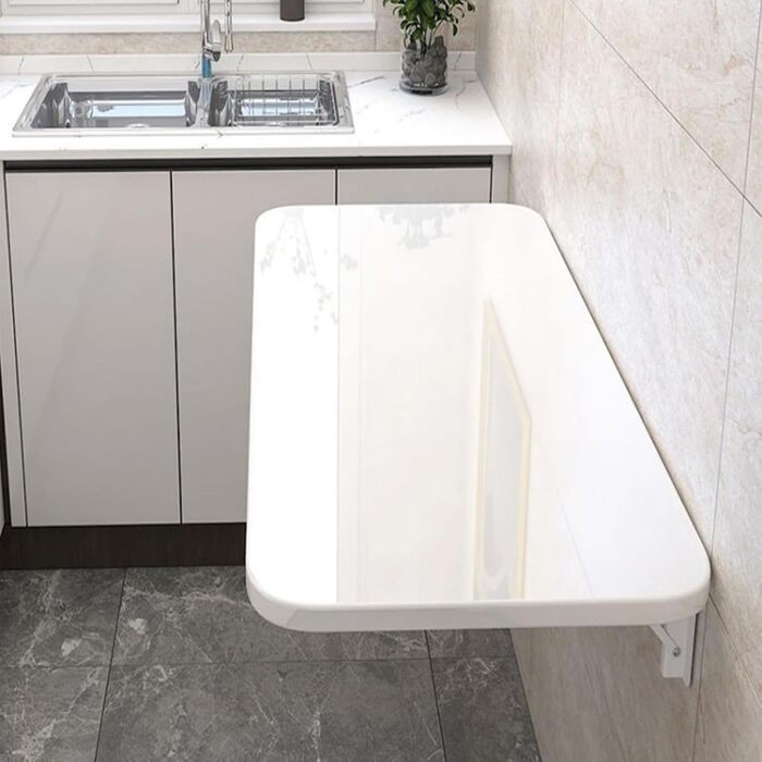 Складаний невидимий обідній стіл, плаваючий комп&39ютерний стіл, складна настінна перукарня, тумба під туалетний столик (60 * 30 * 1,6 см - білий)