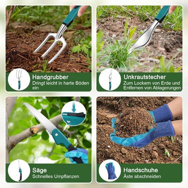 Набір садових інструментів Gartenwerkzeug, 22 предмети комплект для догляду за садом з органайзером-сумкою, ідеальний подарунок для садівників та садівниць