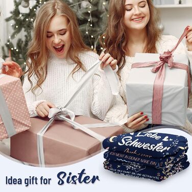 Подарунки для сестри, подарунок для сестри, сестра, сестра, подарунки на день народження, подарунки з м&39якої ковдри, ковдра для сестри 152 см x 127 см (темно-синя)