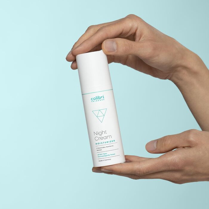 Нічний крем Colibri Skincare 80 мл з ретинолом та гіалуроновою сироваткою ліфтинговий антиейдж крем для жінок та чоловіків живильний крем для обличчя проти зморшок Зроблено в Німеччині