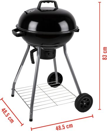Набір для барбекю з кришкою - Вугільний гриль з попільником - Кулястий гриль діаметром 45 см