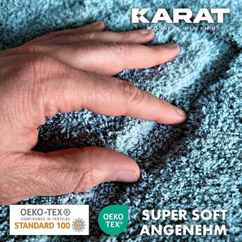 Килимок для ванної KARAT Atlantis - Надзвичайно пухнастий та швидковисихаючий - Килимок для ванної кімнати з нековзною підкладкою - Килимок для ванної Килимок для душу (Бірюзовий, 70 x 120 см) 70 x 120 см (Прямокутний) Бірюзовий