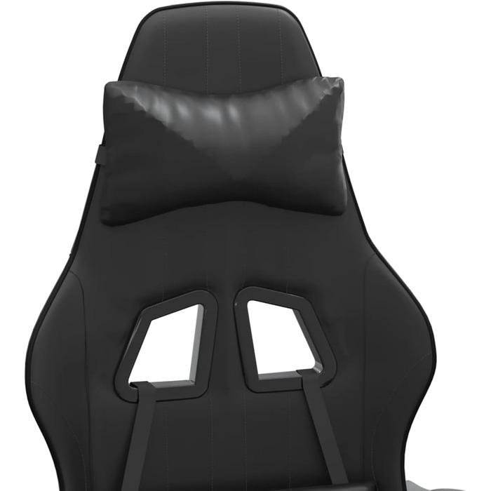 Зручне ігрове крісло зі шкіряною оббивкою та підставкою для ніг - Чорне, 57,5 x 59,5 x 121-131 см Ігрове крісло Модель 349539