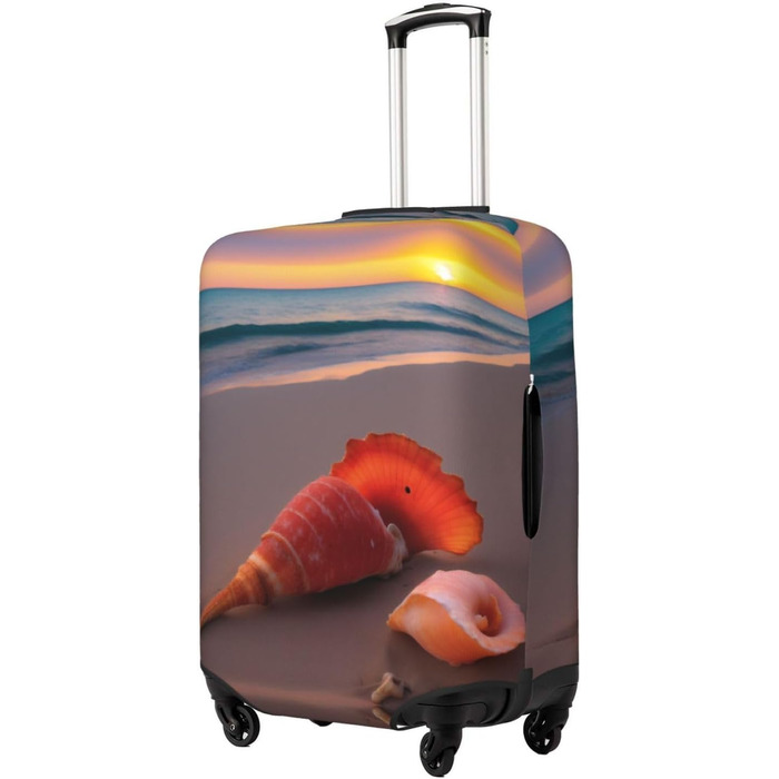 Чохол для валізи Захід Сонця на Морському Узбережжі, міцний захист для багажу, підходить для валіз розміром 45.7-81.3 см, Чорний, Великий розмір
