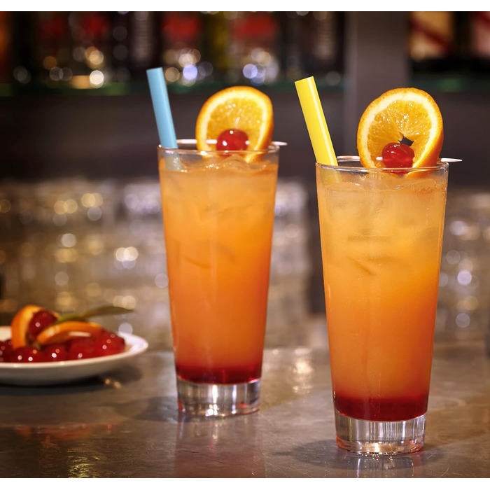 Багаторазові пластикові соломинки Boba, соломинки для бульбашкового чаю, загострений дизайн, кольорові соломинки для смузі довжино