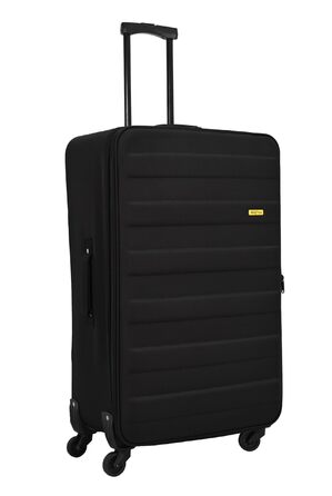 Дорожня валіза-візок SIGN Fabric Suitcase (набір ручної поклажі середньої та великої розмірів) компенсатор 5 см (чорний, ручна поклажа (60 см)) Ручна поклажа (60 см) Чорний