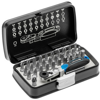 Набір біт з трищіткою, 33 шт. HOEGERT SL/PH/TORX/HEX (HT1R460)