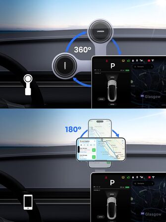 Автомобільний тримач мобільного телефону UGREEN з функцією зарядки для сенсорного екрану Tesla сумісний з автомобільним тримачем M