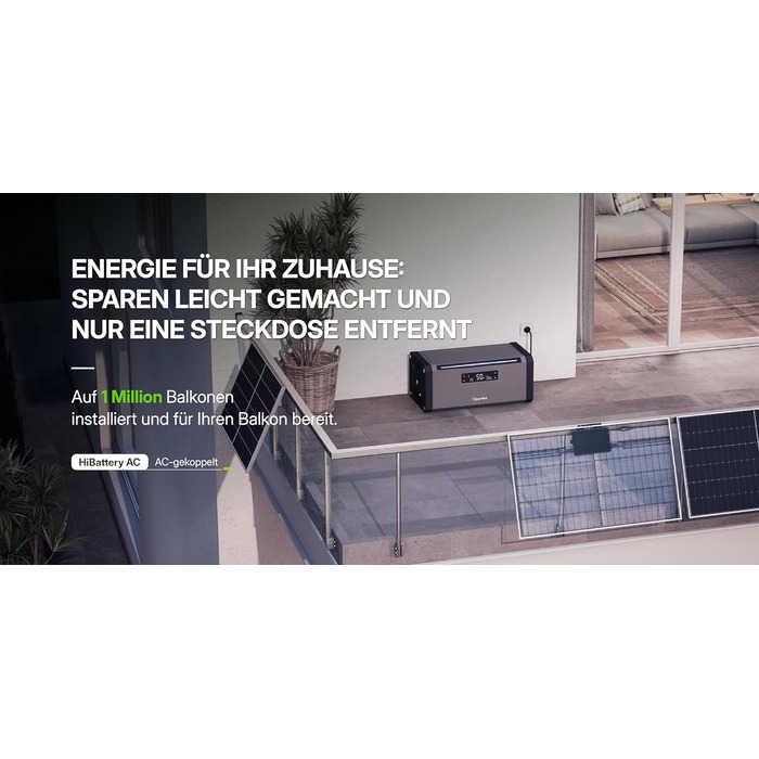 Сонячна батарея Hoymiles HiBattery AC ємністю 1,92 кВтгод, рішення для зберігання енергії &quotпідключи та працюй&quot для балконних електростанцій та фотоелектричних систем, з можливістю розширення до 11,52 кВтгод (0 ПДВ згідно з 12 абзац 3 UStG, HiBatte