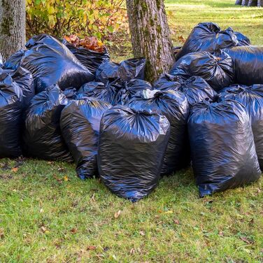 Міцних сміттєвих мішків об&39ємом 240 літрів, 120 x 140 см, сміттєві мішки 240 л, сміттєві мішки, надміцні сміттєві мішки, сміттєві мішки, для побутових відходів та офісного використання - чорні, 50